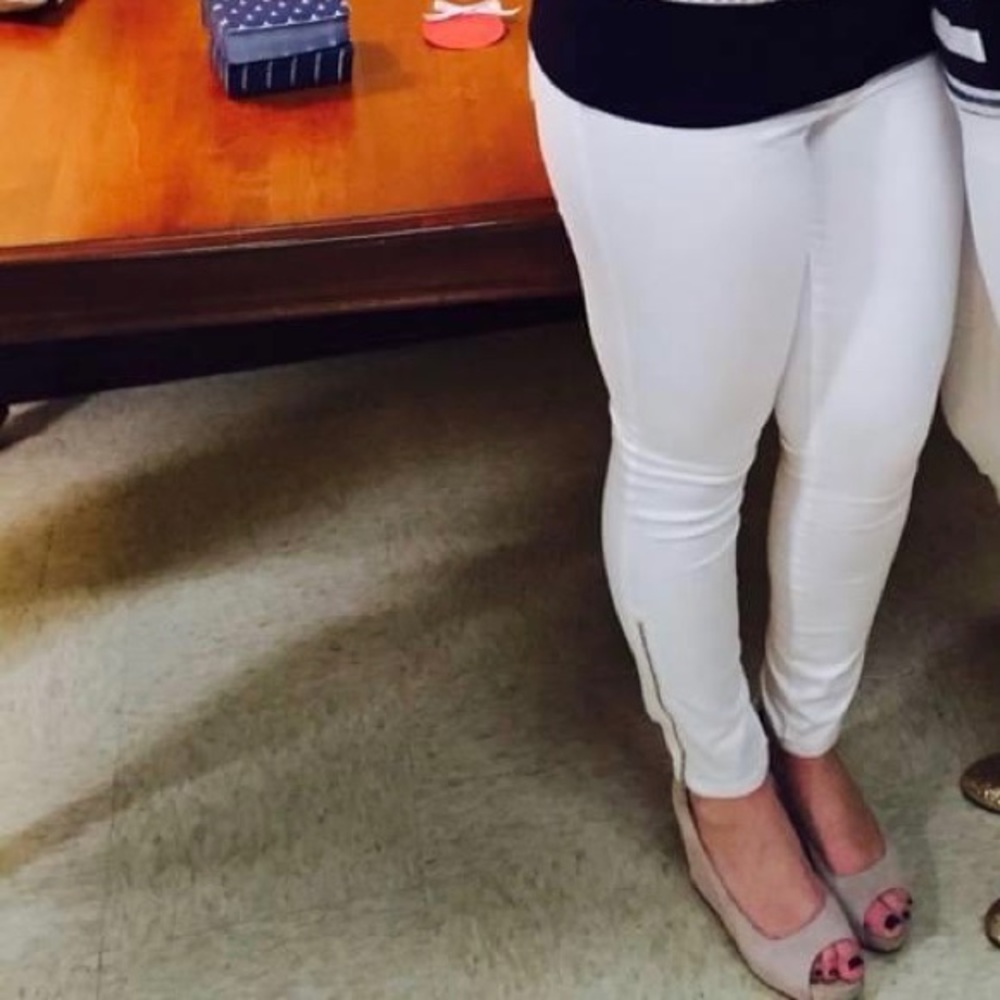 Target White Ankle Zip Skinny Jeans
